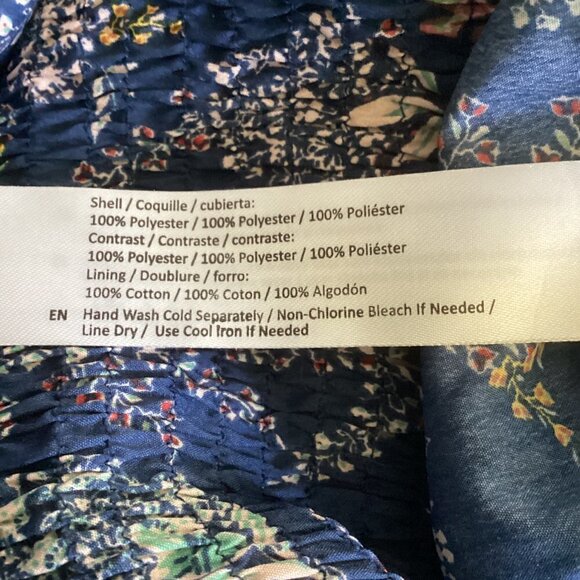 Band of Gypsies Floral Jumpsuit Wide Leg Pockets Sz M Blue #95F - Picture 9 of 9